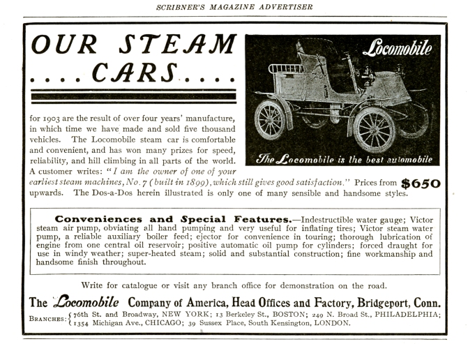 1903 Locomobile Auto Advertising